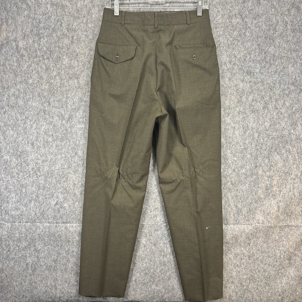 Vintage Army Trousers Wool Tropical Green Men's‎ 28X29 Poly Wool Vietnam Era USA - Picture 8 of 14